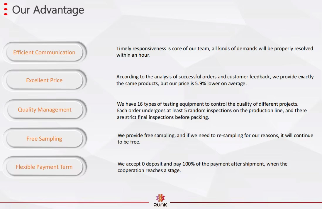 Advantages of Runk Company Advantages of Runk Company